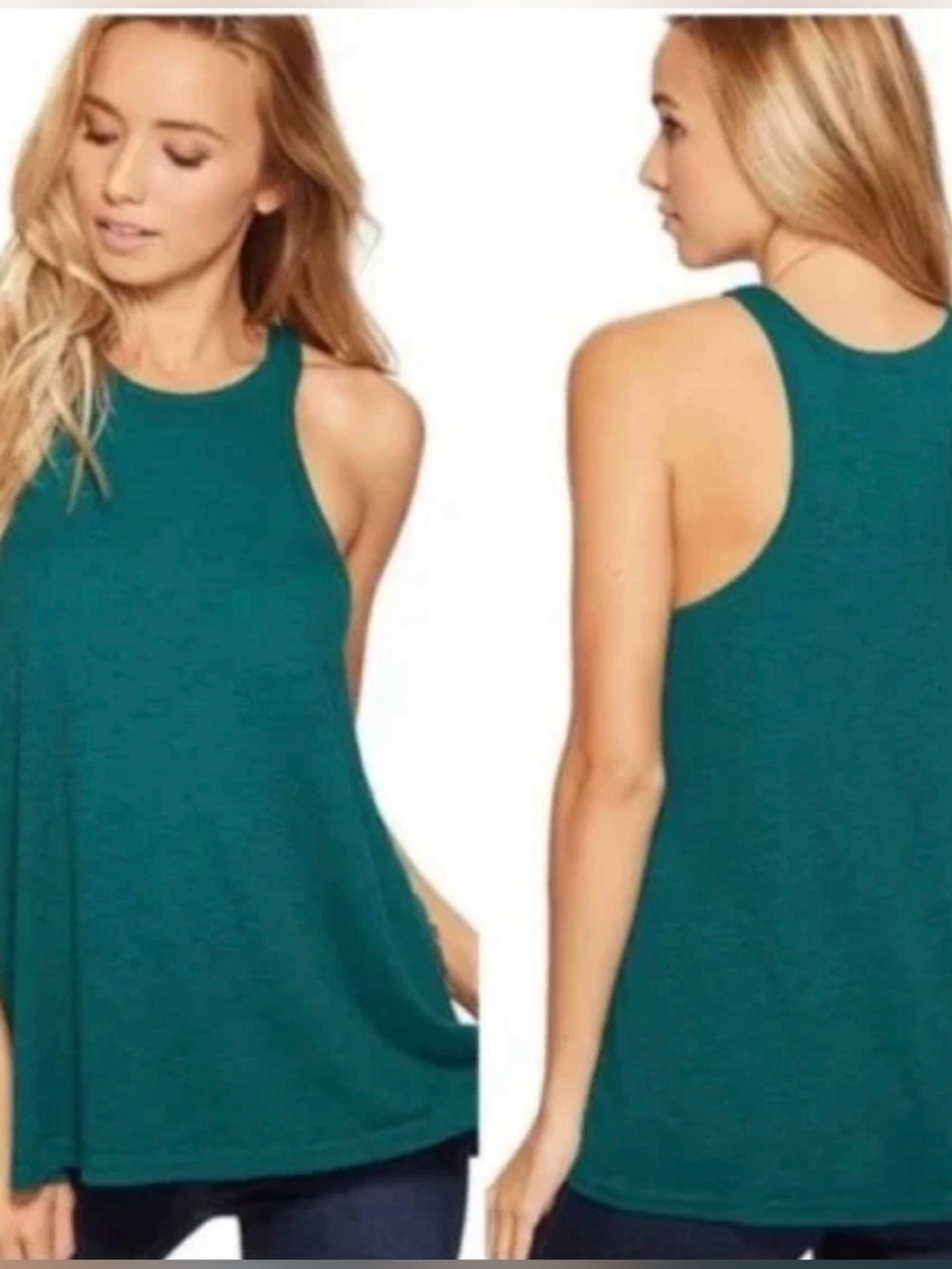 INTIMATELY FREE Teal Ribbed Swing Tank Top